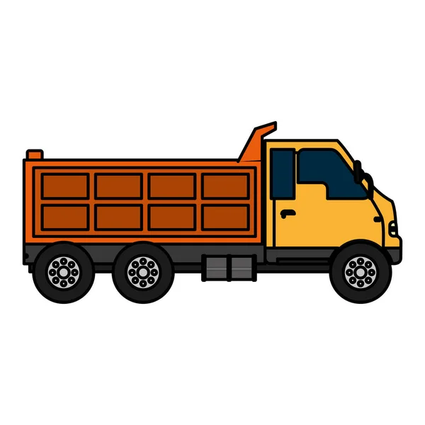 Cor Caminhão Serviço Vihicle Entrega Transporte Vetor Ilustração — Vetor de Stock