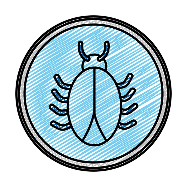 Doodle Web Spider Darger Symbol Emblem Vektorillustration — Stock vektor
