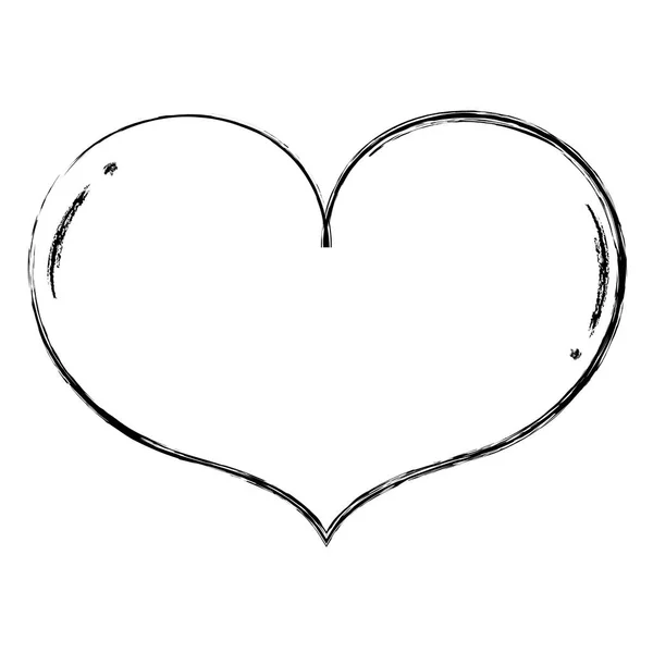 Grunge Srdce Láska Umění Symbol Design Vektorové Ilustrace — Stockový vektor