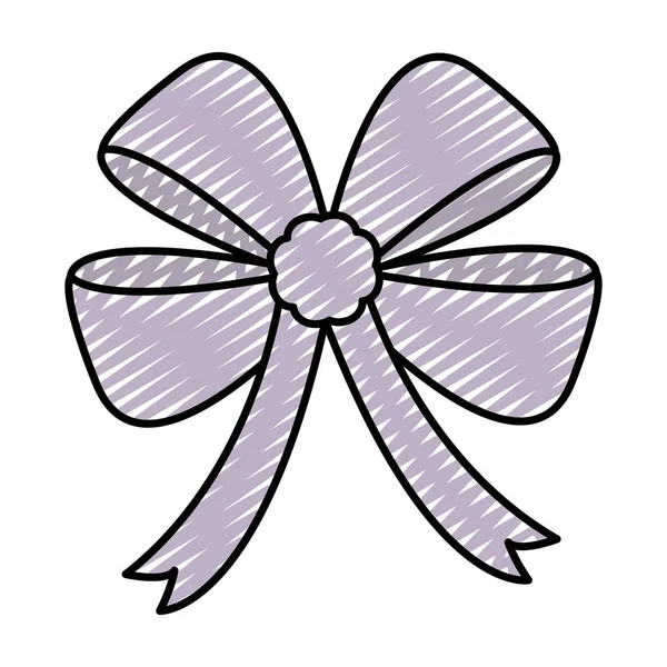 Doodle Ομορφιά Κορδέλα Τόξο Διακόσμηση Εκδήλωση Διανυσματικά Εικονογράφηση — Διανυσματικό Αρχείο