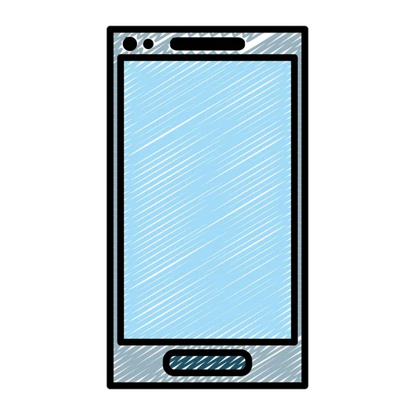 Doodle Elektronische Scherm Smartphone Technologie Ontwerp Vectorillustratie — Stockvector