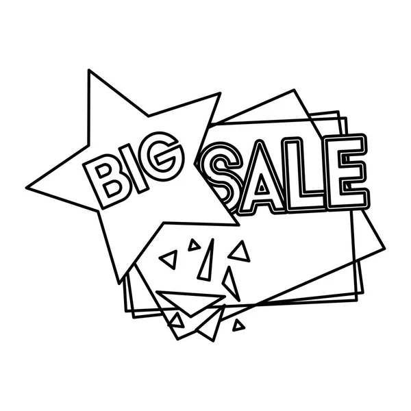 Line Special Big Sale Tag Message Vector Illustration — Stock Vector