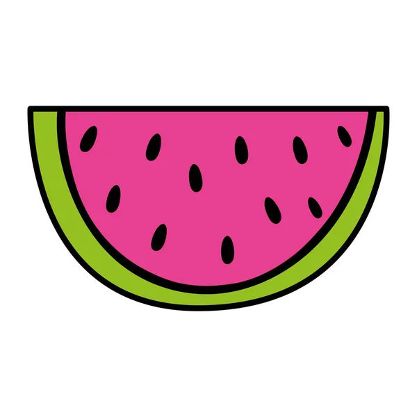 彩色美味切片西瓜水果营养向量插图 — 图库矢量图片