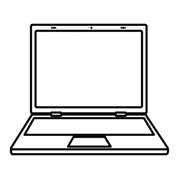 Linie Elektronischer Bildschirm Laptop Technologie Information Vektor Illustration — Stockvektor