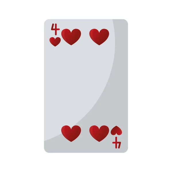 Cuatro Corazones Casino Juego Cartas Vector Ilustración — Vector de stock