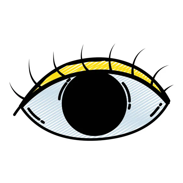 Doodle Menschliche Grafik Vision Auge Design Vektor Illustration — Stockvektor