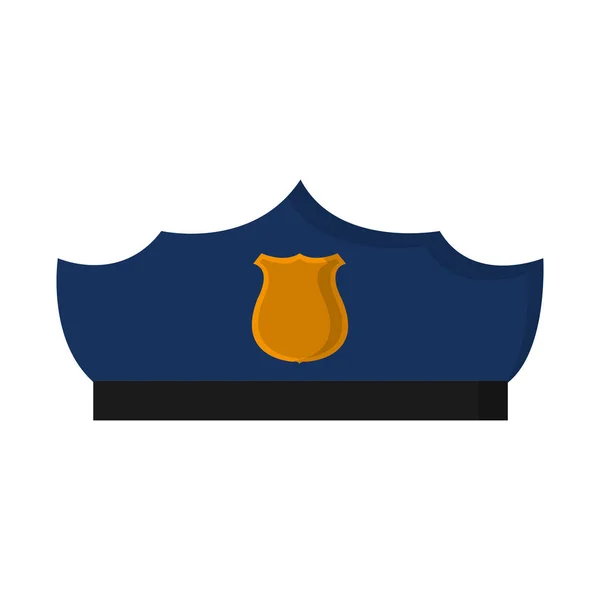 Policía Sombrero Oficial Estilo Con Emblema Vector Ilustración — Archivo Imágenes Vectoriales