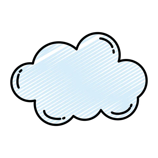 Icon Nature Fluffy Cloud Sky Design Vector Illustration — Stock Vector