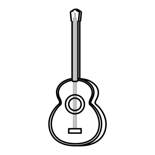 Line Art Gitarre Spielen Musik Objekt Vektor Illustration — Stockvektor