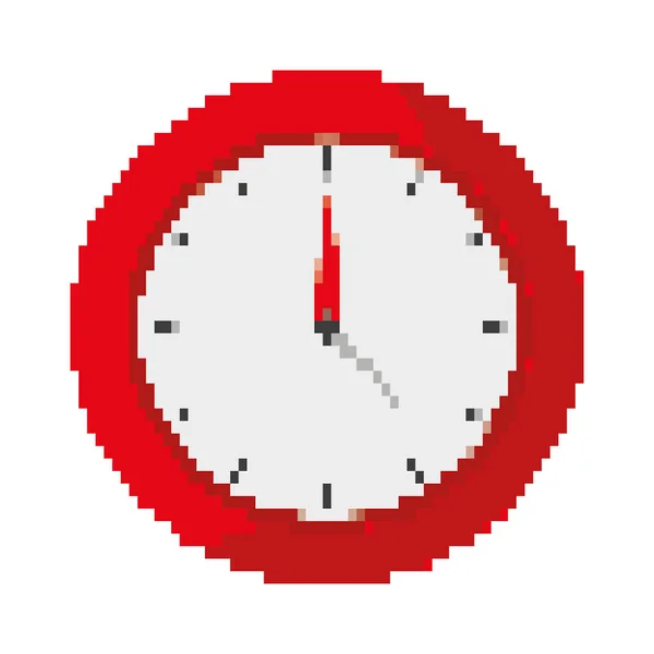 Pixelado Reloj Círculo Objeto Estilo Vector Ilustración — Vector de stock