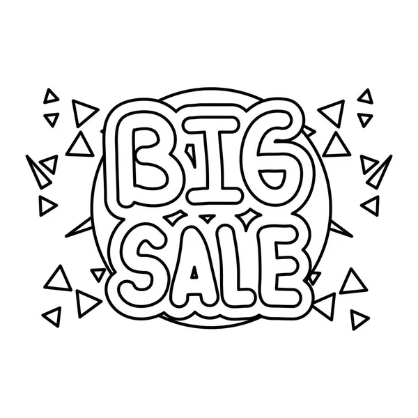 Line Big Sale Special Label Style Vector Illustration — Stock Vector