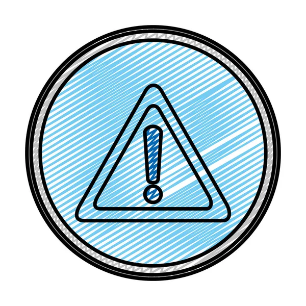 Danger Doodle Avertissement Symbole Emblème Vectoriel Illustration — Image vectorielle