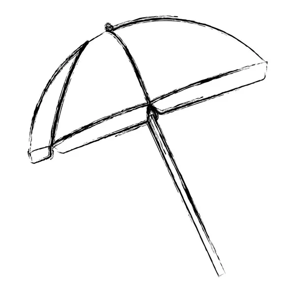 Grunge Objet Parapluie Ouvert Illustration Vectorielle Protection Solaire — Image vectorielle