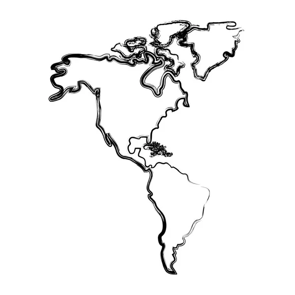 Global Ameryka Geografia Mapa Ilustracja Kontynent Wektor — Wektor stockowy