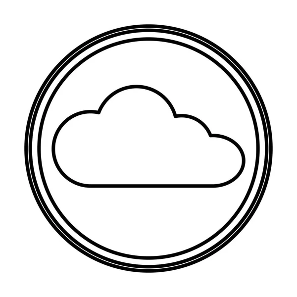 Line Network Cloud Data Anslutning Emblem Vektorillustration — Stock vektor