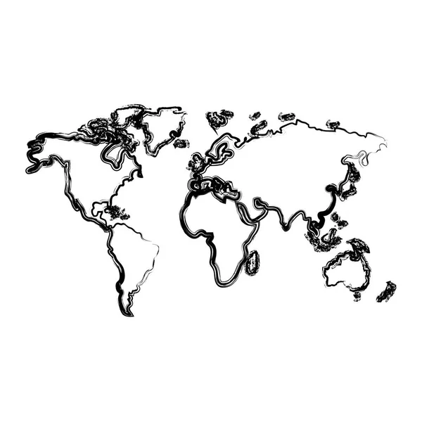 Grunge Mapa Global Continente Mundo Geografia Vetor Ilustração —  Vetores de Stock