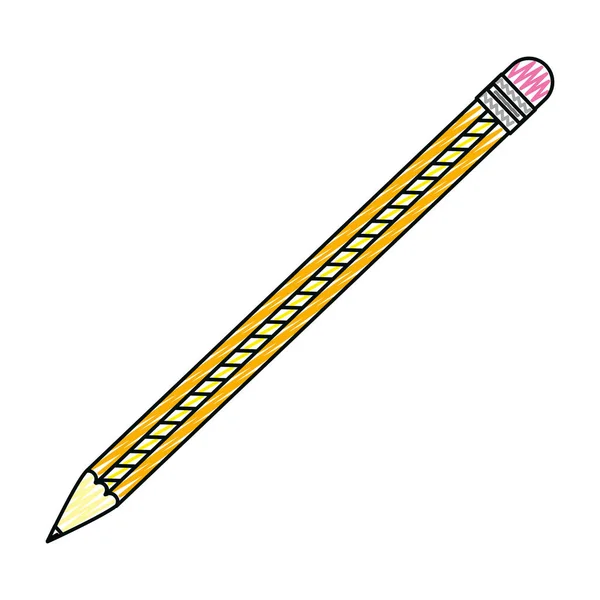 涂鸦木铅笔对象绘制和写入矢量插图 — 图库矢量图片