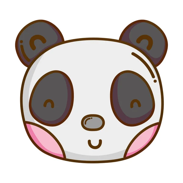Niedlichen Panda Kopf Wilden Tier Vektor Illustration — Stockvektor