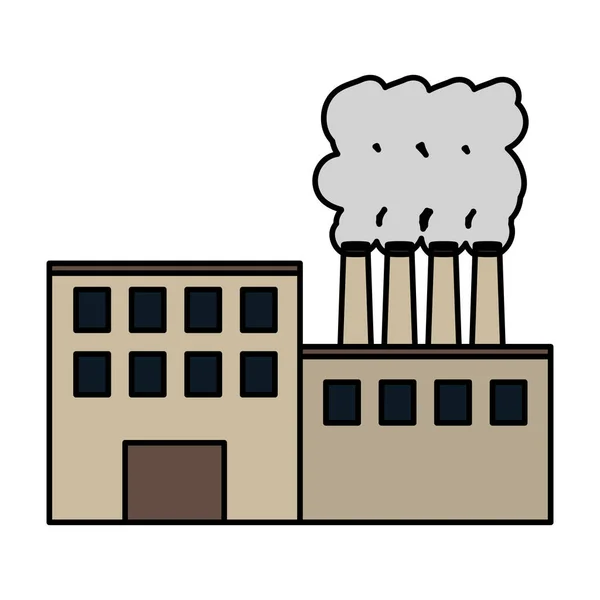 Färg Industrin Fabriken Processen Växt Föroreningar Vektorillustration — Stock vektor