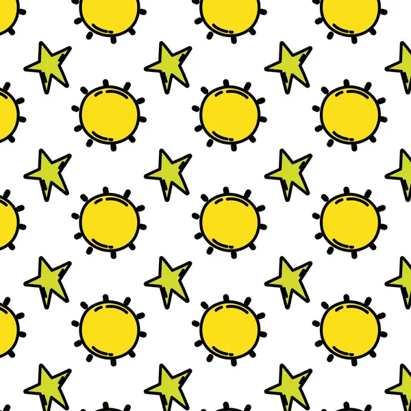 Couleur Brillant Soleil Brillant Étoile Fond Vectoriel Illustration — Image vectorielle