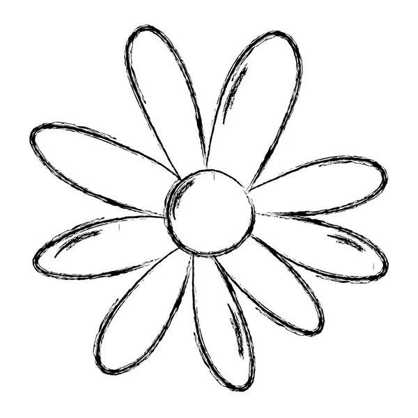 エキゾチックな花弁のベクトル図とグランジかわいい南国の花 — ストックベクタ