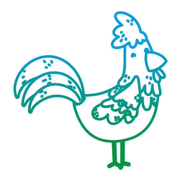 Bozulmuş Satır Sevimli Tavuk Çiftliği Hayvan Simge Vektör Çizim — Stok Vektör