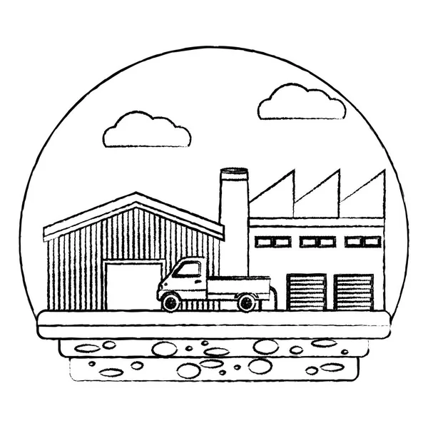 垃圾送货店与卡车运输服务向量例证 — 图库矢量图片