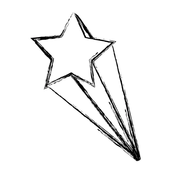 Grunge Agradable Estrella Fugaz Diseño Vector Ilustración — Vector de stock