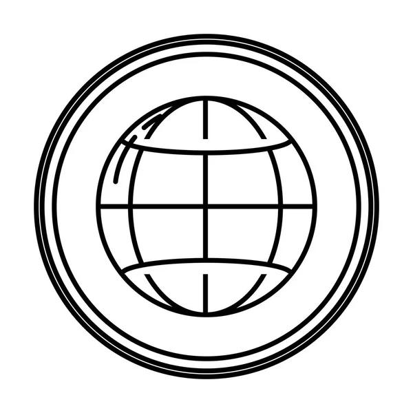 Linea Rete Digitale Globale Emblema Connessione Vettoriale Illustrazione — Vettoriale Stock