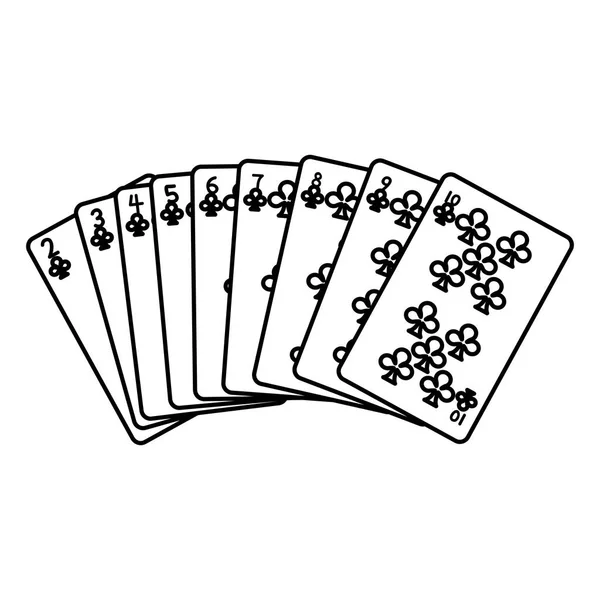ラインのクローバー カード古典的なカジノ ゲームのベクトル図 — ストックベクタ
