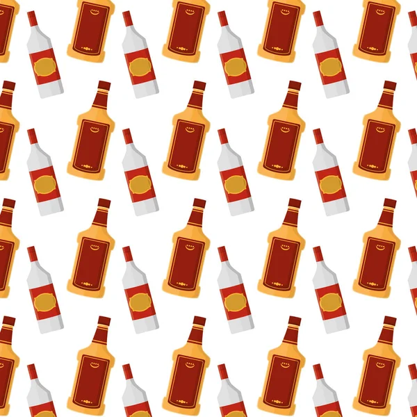 龙舌兰酒和施纳普酒瓶背景向量插图 — 图库矢量图片