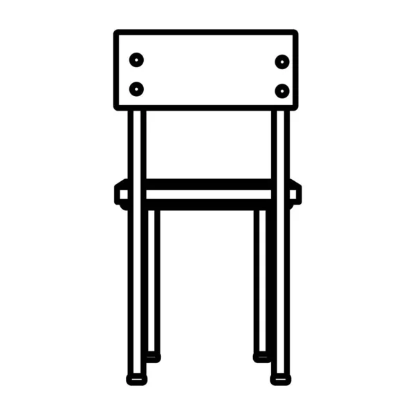 Lijn Terug Hout School Stoel Onderwijs Vectorillustratie — Stockvector