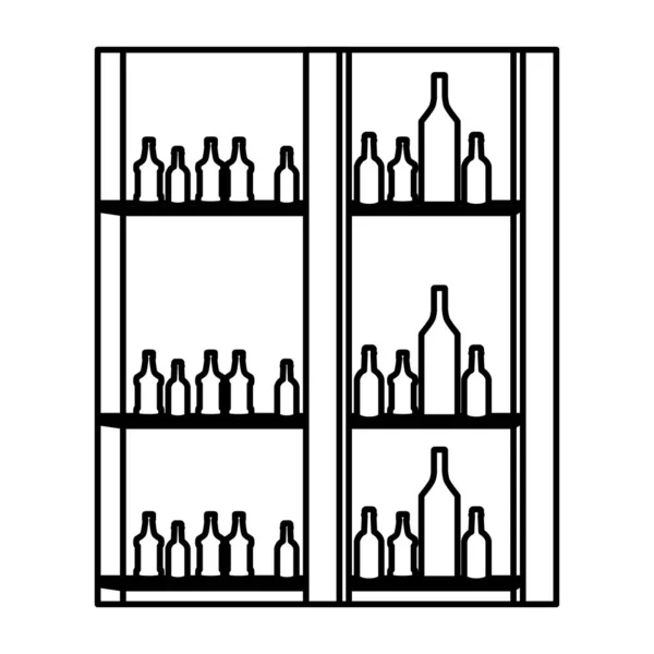 Linha Álcool Decantador Bebida Bebida Evento Vetor Ilustração — Vetor de Stock