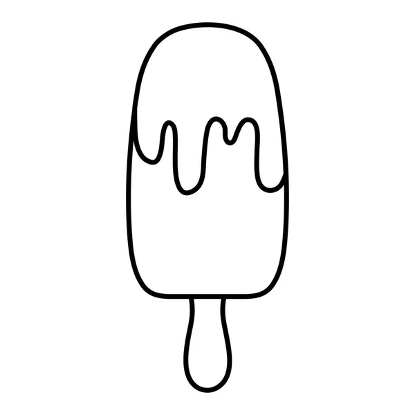 Línea Hielo Fresco Lolly Dulce Postre Vector Ilustración — Vector de stock