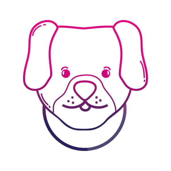 ラインかわいい犬ヘッド ペット動物のベクトル図 — ストックベクタ