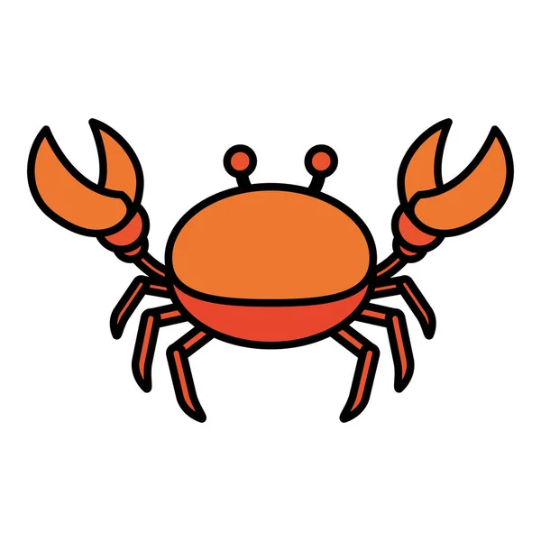 Farbe Schön Krabbe Tropisch Meer Tier Vektor Illustration — Stockvektor