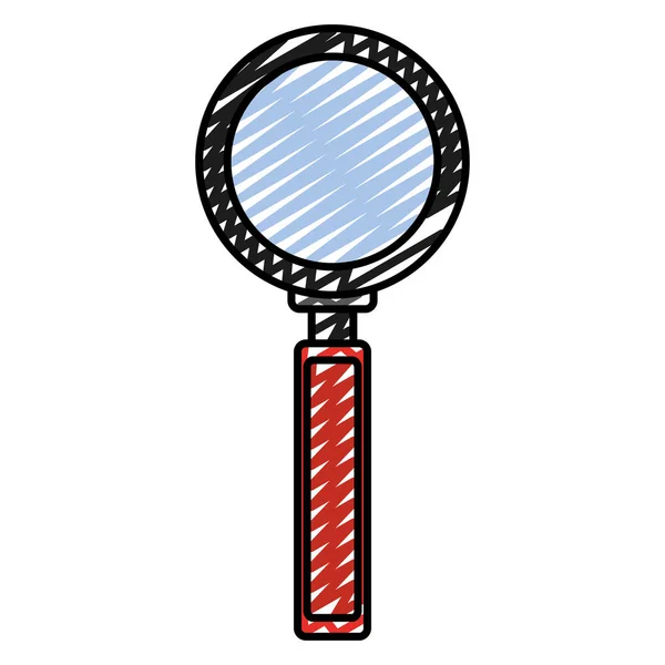 Doodle Lupa Equipamentos Vidro Para Zoom Ilustração Vetor Óptico — Vetor de Stock
