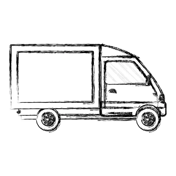 Grunge Lastbil Fordon Service Delivery Transport Vektorillustration — Stock vektor