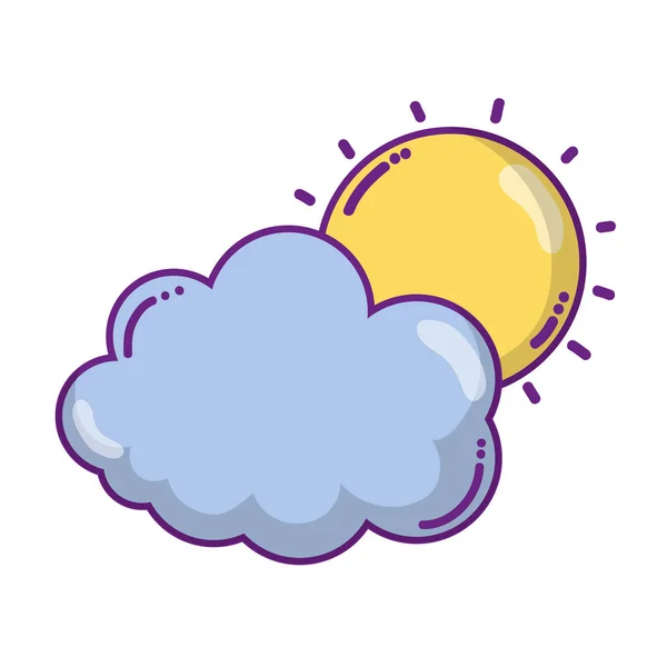 Natur Sonne Wetter Und Wolken Himmel Vektor Illustration — Stockvektor