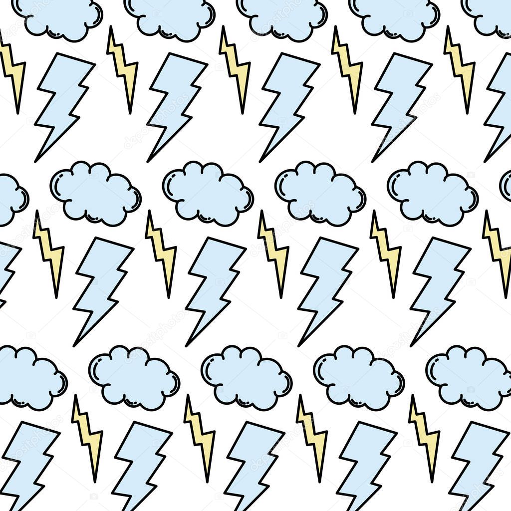 color thunders storm and cloud weather background vector illustration