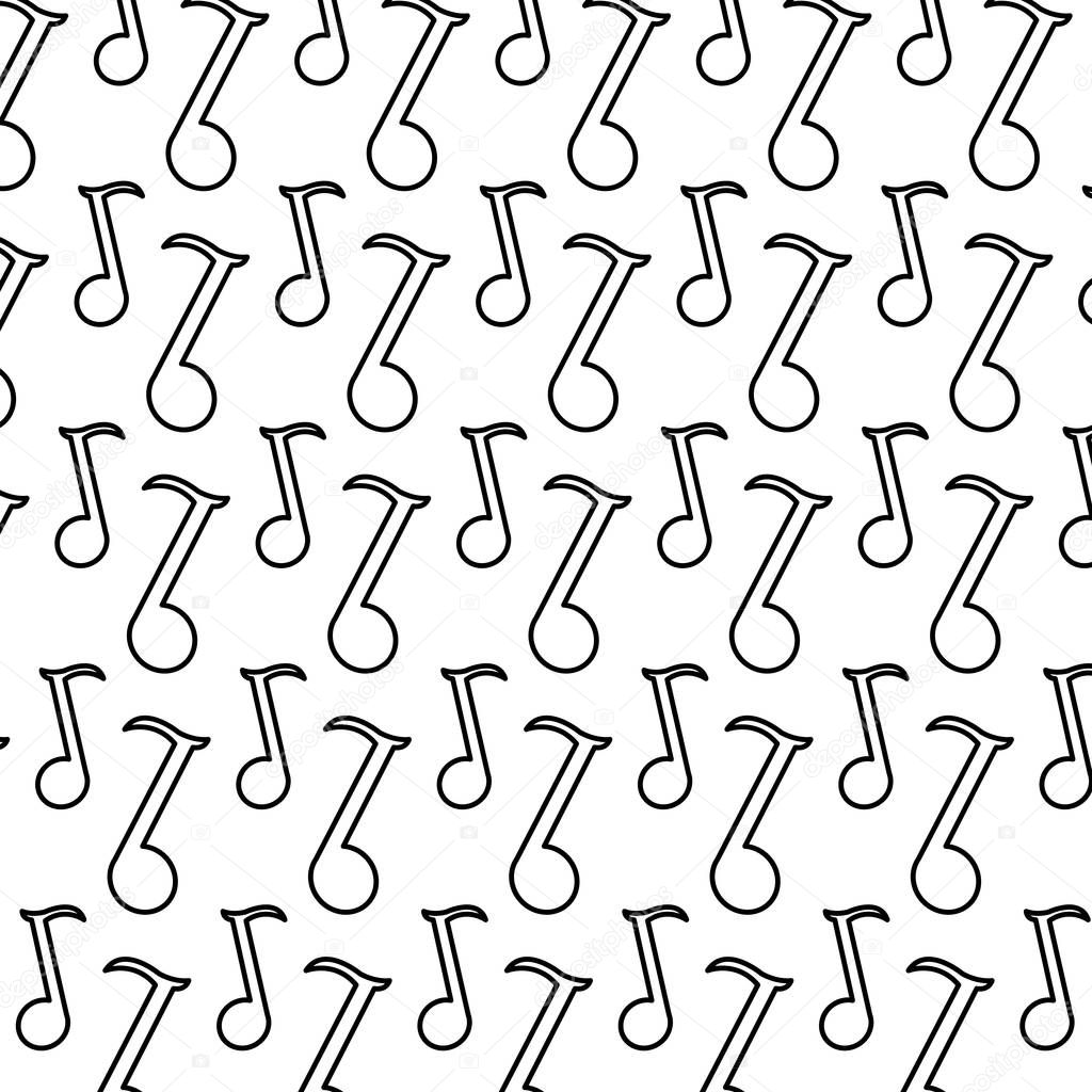 line quaver musical note sign background vector illustration