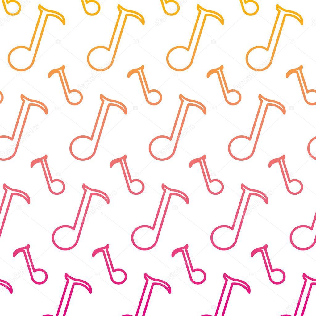degraded line quarter musical note sign background vector illustration