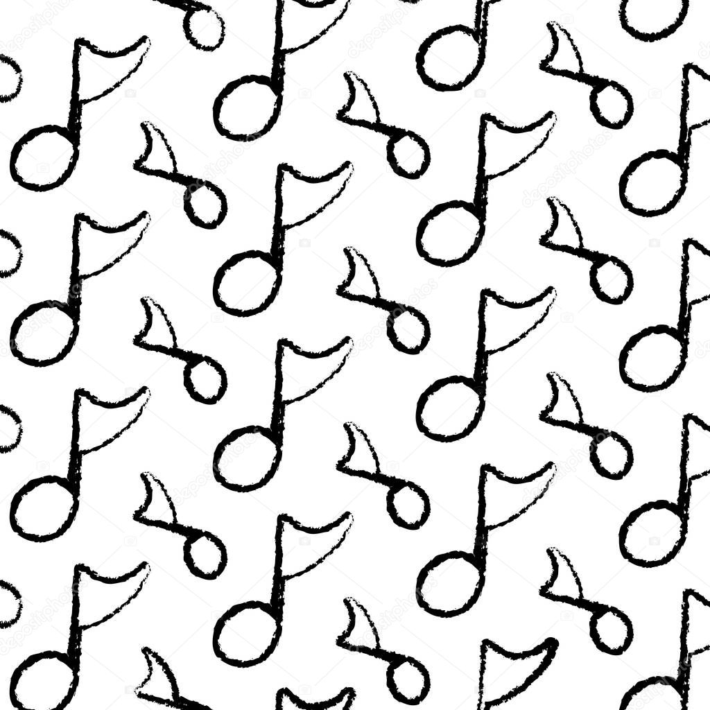 grunge musical quaver note sign background vector illustration