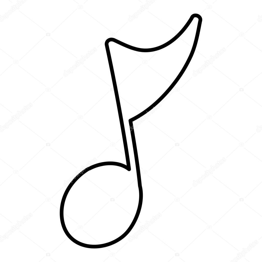 line musical quaver note sign sound vector illustration