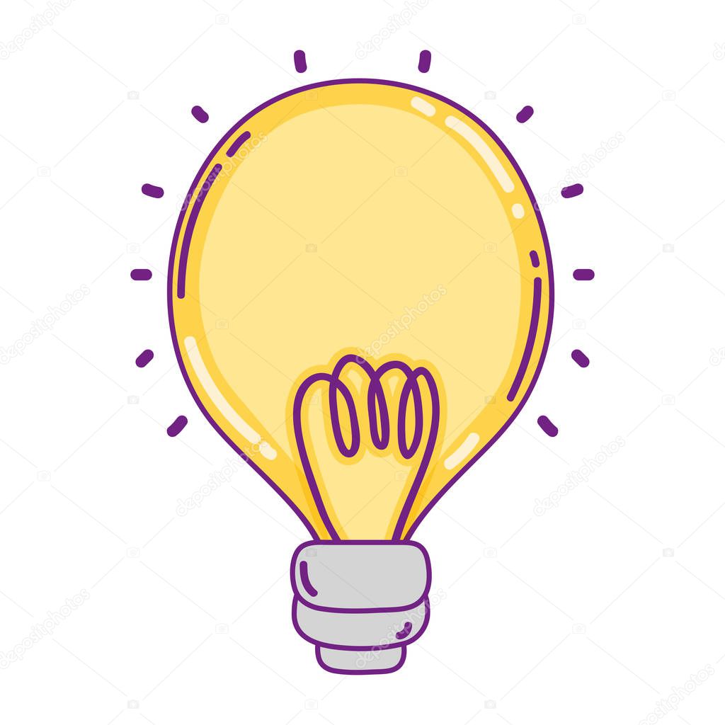 power bulb object with electric energy vector illustration