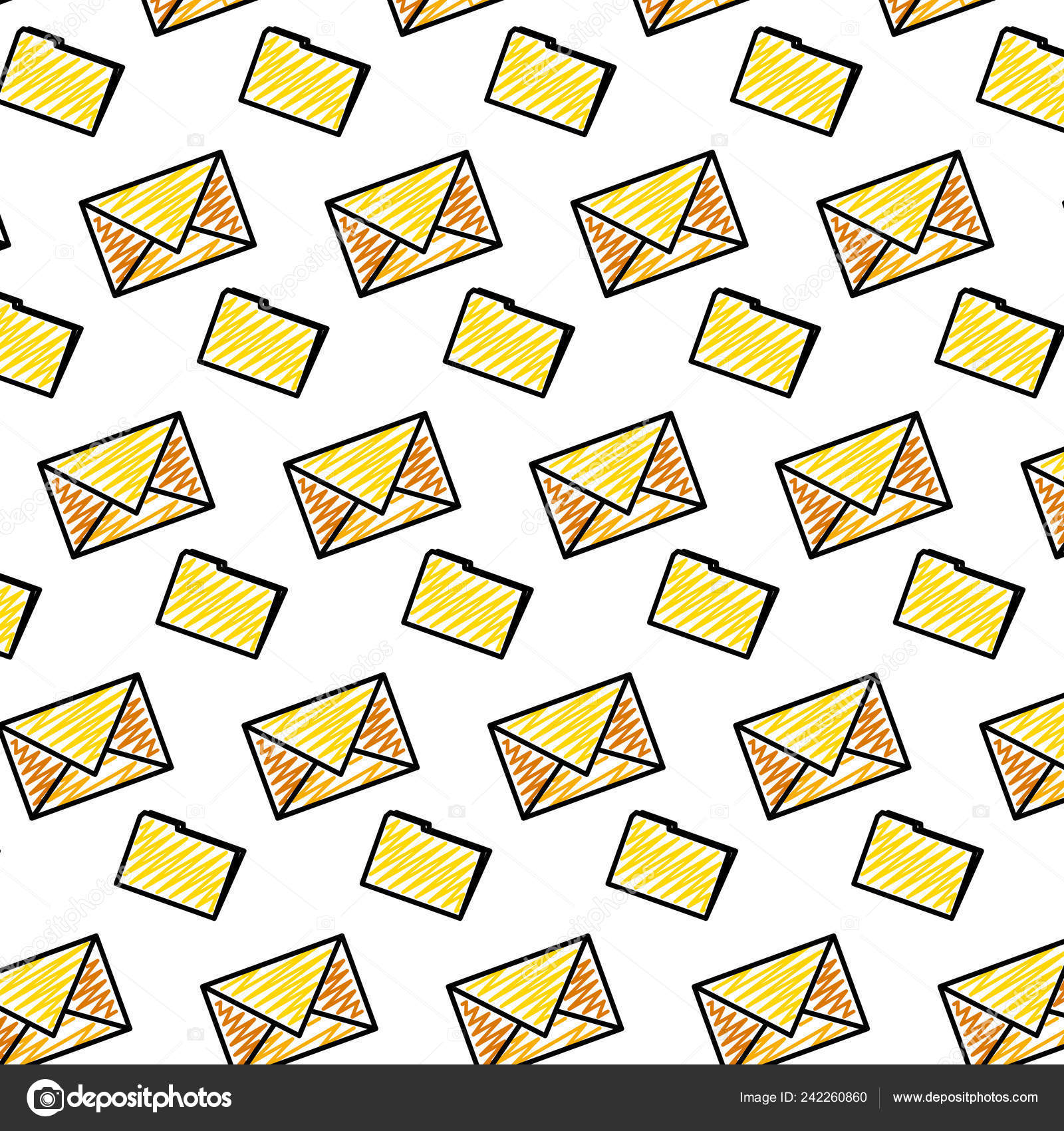 Doodle Mail Message Letter Text Background Vector Illustration Stock