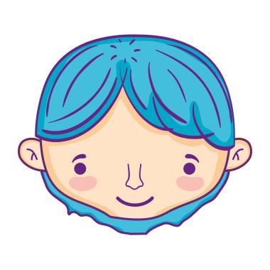 mutlu bir adam kafa kısa saç modeli vektör çizim ile