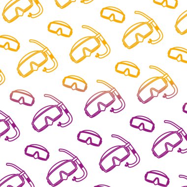 bozulmuş satır maskesi sualtı ekipman arka plan vektör çizim dalış