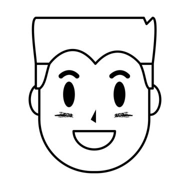 mutlu bir adam kafa saç modeli tasarım vektör çizim ile satır