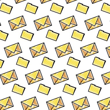 e-posta iletisi mektup metin arka plan vektör çizim doodle